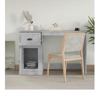 Bureau Gris, CLOUD, Table à écrire, Pour 1 personne, avec tiroir, gris béton 115x50x75 cm ,bois d'ingénierie BBB501