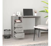 Bureau Gris, CLOUD, Table à écrire, Pour 1 personne, avec tiroir,s Gris béton 102x50x76 cm ,bois d'ingénierie BBB538