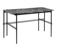 Bureau GUBI TS 120 x 60 cm avec Base Noir et Plateau en Marbre Gris Emperador