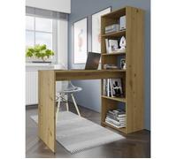 Bureau HARMONY avec bureau d'ordinateur et étagères en chêne artisanal
