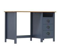 Bureau Hill avec 3 tiroirs Gris 120x50x74 cm Pin solide