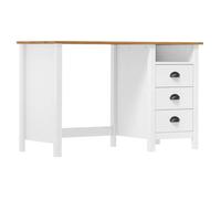 Bureau hill avec 3 tiroirs - vidaXL - bois de pin massif - naturel - pour bureau - 120 x 50 x 74 cm@agq63n