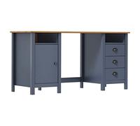 Bureau Hill Gris 150x50x74 cm Bois de pin solide