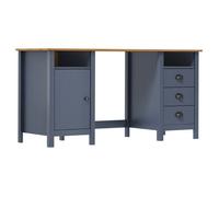 Bureau hill - vidaXL - bois - gris - avec tiroirs - 150 x 50 x 74 cm@oyt74a