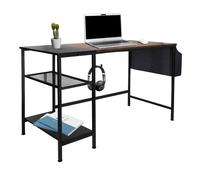 WORKSPACE H I | 120x60 - Bureau noir / marron