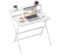 HomCom Bureau pliable 75,5 x 50 cm avec étagère de rangement Blanc