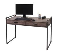 Bureau HWC-F58, table pour ordinateur, design industriel 75x120x60cm structure 3D aspect chêne sauvage marron
