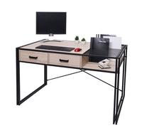 Bureau HWC-H91, bureau bureau informatique, industriel 76x120x70cm L'aspect du chêne Marron