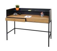 Bureau Hwc-J79, Table D'ordinateur De Bureau, Tiroir 120x50cm Bois Métal Aspect Chêne Multicolore