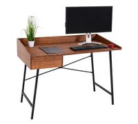 Bureau HWC-J97, table de bureau informatique, tiroir structure 3D 98x114x60cm MVG-certifié brun
