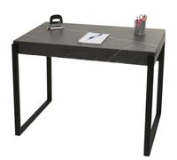 Bureau HWC-L53, table d'ordinateur de bureau, métal 100x54cm aspect marbre gris