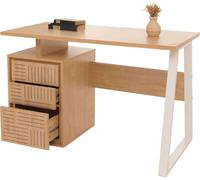 Bureau HWC-O32, table d'ordinateur, table de travail, tiroir, bois mélaminé, 77x118x58cm ~ orme naturel