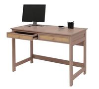 Bureau HWC-O36, table d'ordinateur portable, table de travail, tiroir 78x110x60cm bois taupe clair