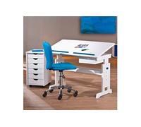 Bureau inclinable bois massif blanc bleu et rose Rubi