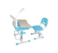 Bureau inclinable réglable bois et métal bleu et bois clair Comfortline
