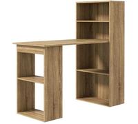 Bureau informatique 120L x 55l x 120H cm bibliothèque adjacente multi-rangements bois chêne