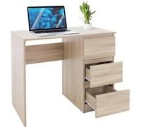 Bureau informatique avec 3 tiroirs MDF chêne Sonoma ML-DESIGN