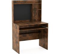 Bureau informatique avec tableau magnétique, marron, plateau pour clavier