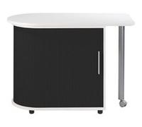Bureau Informatique Blanc et Table Pivotante - Noir - L 105 x l 55 x H 74.7 cm Blanc G