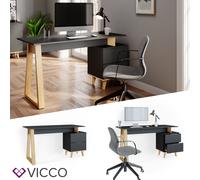bureau informatique bureau PC Nautica anthracite chêne VICCO
