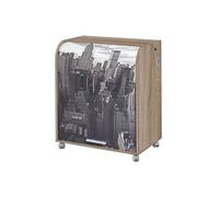 Bureau Informatique Chêne 1 Rideau - New York 500 - L 79.2 x l 53.2 x H 93.8 cm