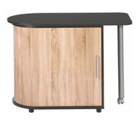 Bureau Informatique - Chêne Naturel - Noir - Table Pivotante 360° - Meuble de Rangement - Design Contemporain