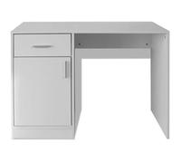 Bureau Informatique - CLOUD - avec tiroir et placard 100x40x73 cm - Blanc LL83815
