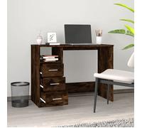 Bureau Informatique - CLOUD - avec tiroirs - Chêne fumé - 102x50x76 cm - Bois d'ingénierie LL189085