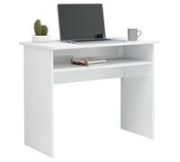 Bureau Informatique - CLOUD - Blanc brillant - 90x50x74 cm - Bois d'ingénierie LL37878