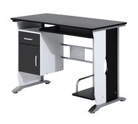 HOMCOM Bureau Informatique Design en MDF 100 L x 52 I x 75H cm Noir et Blanc