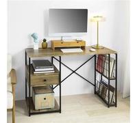 Bureau Informatique FWT61-N SoBuy Table d’étude avec Tiroir et 4 Étagères confortable 118x48x75cm Bois