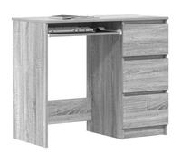 Bureau informatique Gris - LEMON® Bureau droit multi-rangements - Sonoma gris - 90x45x76cm - Bois d'ingénierie 273 - Soldes