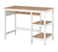 Bureau informatique - HOMCOM - multimédia 2 étagères latérales MDF E1 bureau travail - MDF - 110x48x76cm - chêne blanc