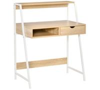 HOMCOM Bureau informatique bureau ordinateur avec étagère style néo-rétro 80L x 50l x 100H cm bois naturel Aosom France