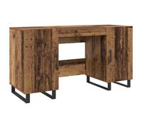 Bureau Informatique Industriel avec Rangement, Bois d'Ingénierie et Métal, | Design loft urbain, étagères et porte battante, finition mate élégante, surface lisse, organisation optimale, usage
