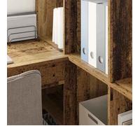 Bureau informatique Marron - LEMON® Bureau d'angle multi-rangements - Bois Ancien - 101,5x149,5x149,5cm 744 - Soldes