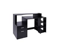 Bureau Informatique multimédia Design Multi-rangements 137 L x 55 l x 92 H cm noir