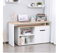 Bureau informatique multimédia modulable multi-rangements double niche + tiroir et placard en bois