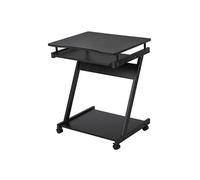 HOMCOM Bureau Informatique Noir Compact avec Étagère et Clavier Coulissant Aosom France