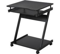 Bureau informatique roulant - bureau mobile - table d'ordinateur - tablette coulissante clavier + étagère - noir Noir G