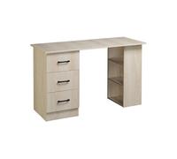 Bureau informatique table multi-fonctions 3 tiroirs 2 étagères dim. 120L x 49l x 72H cm MDF aspect bois