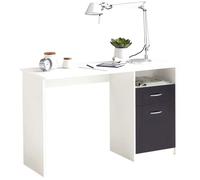 Bureau JACKSON - Décor blanc P/noir - L123 x H76,5 x P50 cm - Fabriqué en Allemagne