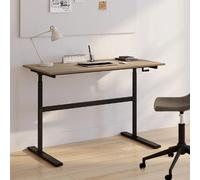 IDMarket Bureau droit Jeanne assis-debout manivelle réglable 70-120 cm hêtre/noir