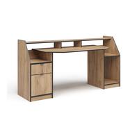 Bureau Joel, 179.8x65.5cm avec 1 tiroir et 1 porte, Chêne de force doré, Vicco 41594