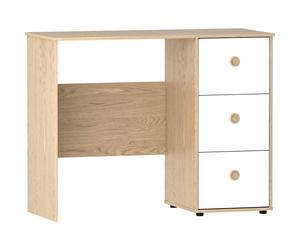 Bureau Junior Neptune Vida Designs à 3 tiroirs blanc et chêne - H 70,5 × L 91 × P 40 cm