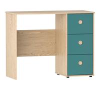 Bureau Junior Neptune Vida Designs à 3 tiroirs bleu et chêne - H 70,5 × L 91 × P 40 cm
