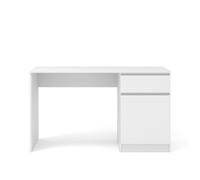 Homlando Bureau Maja 130 cm avec tiroir et Caisson - Blanc Mat | Bim Furniture - ref. 5903769752409 - 5903769752409 - Blanc - Materiaux mixtes