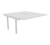 Bureau manager Suivant Burocolor avec trappe d'accès - L.160 x P.163 cm - Plateau Blanc - Pieds Blancs
