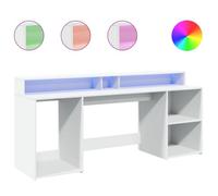 Bureau - MANGO - avec lumières LED - blanc - 200x55x91 cm -bois d'ingénierie 13309438