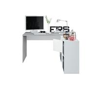 Bureau MARION avec caissons multipositions - Blanc et béton